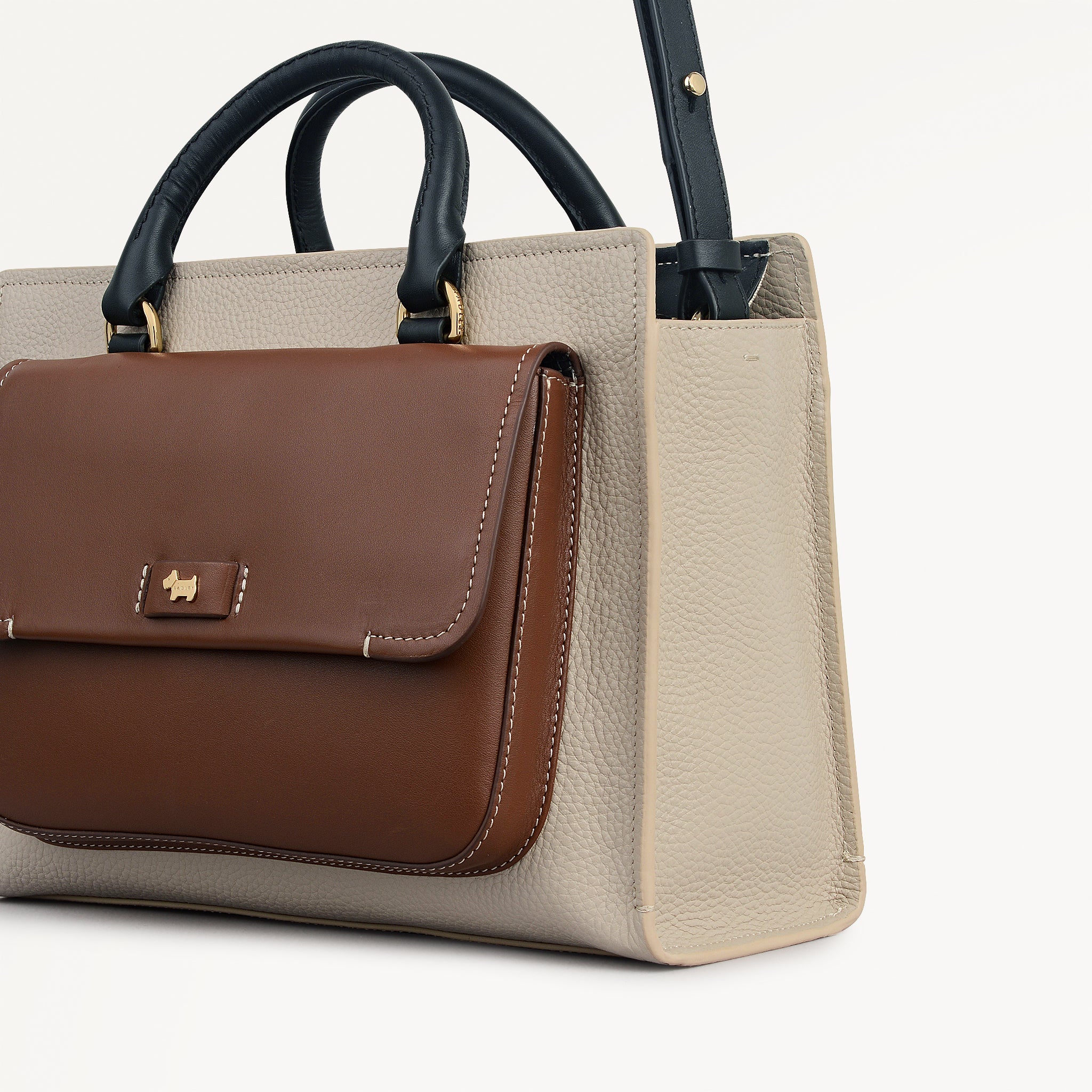 Talbot Way - Colourblock Medium Ziptop Grab Porcini - 112955