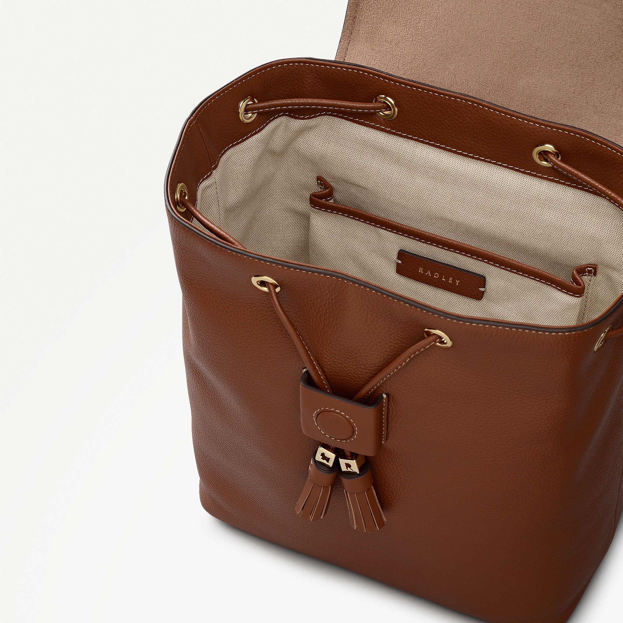 Noble Alley Small Flapover Backpack Cognac - 113010