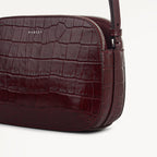 Dukes Place - Faux Croc Medium Ziptop Cross Body Dark Cherry - 113024