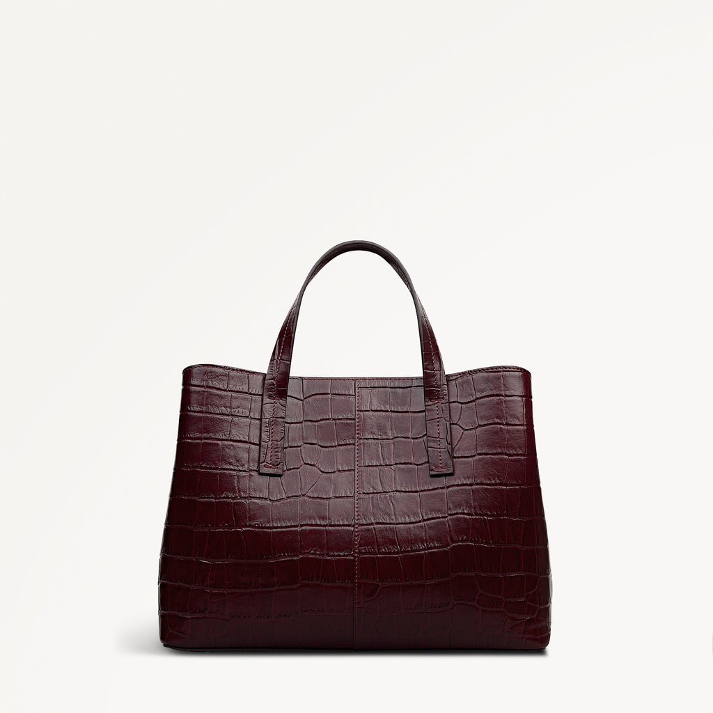 Dukes Place - Faux Croc Medium Ziptop Grab Dark Cherry - 113026