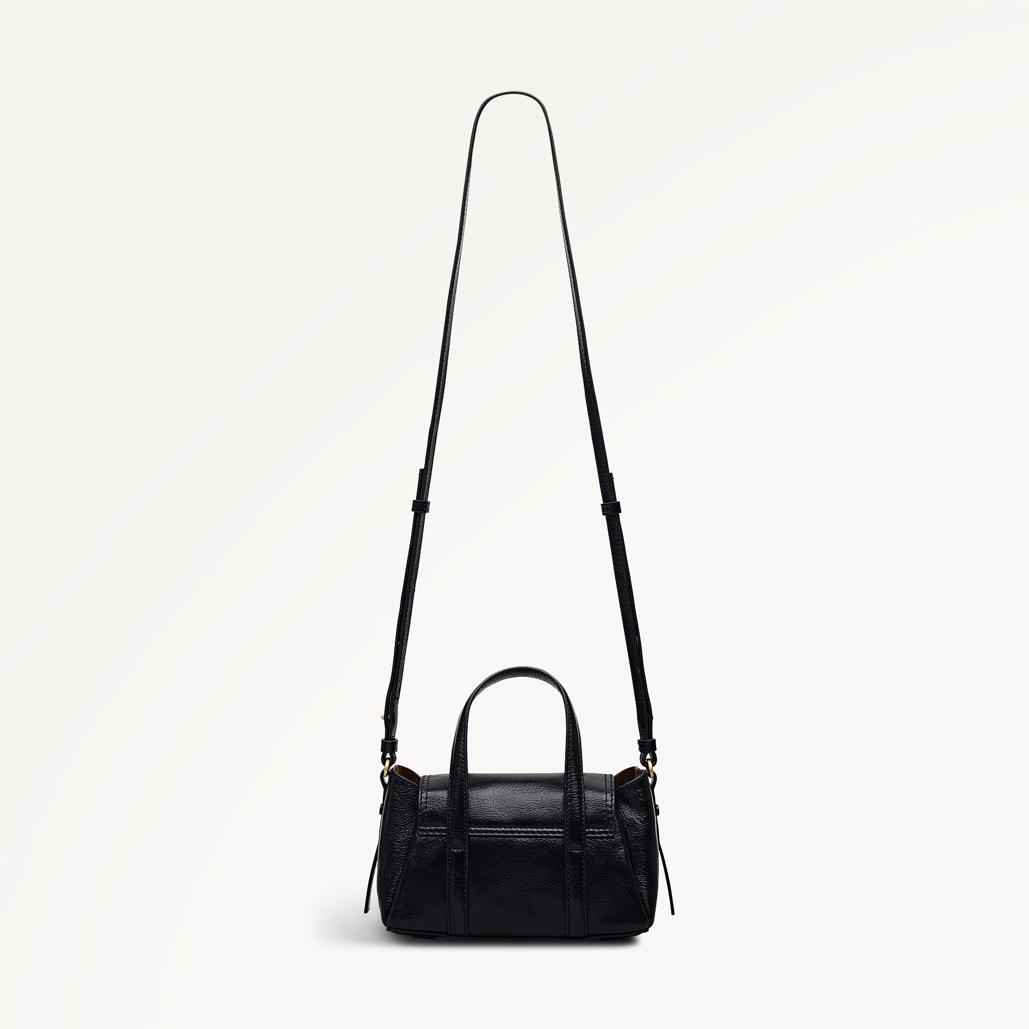 The Chancery - High Shine Small Flapover Grab Black - 113037