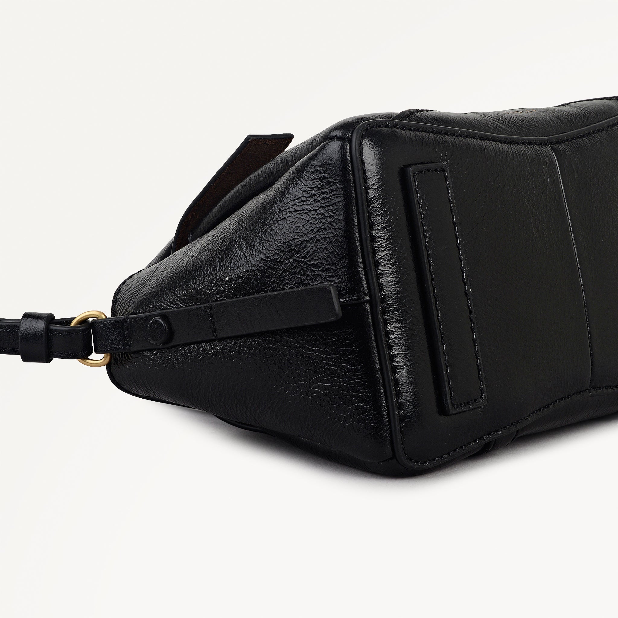 The Chancery - High Shine Small Flapover Grab Black - 113037