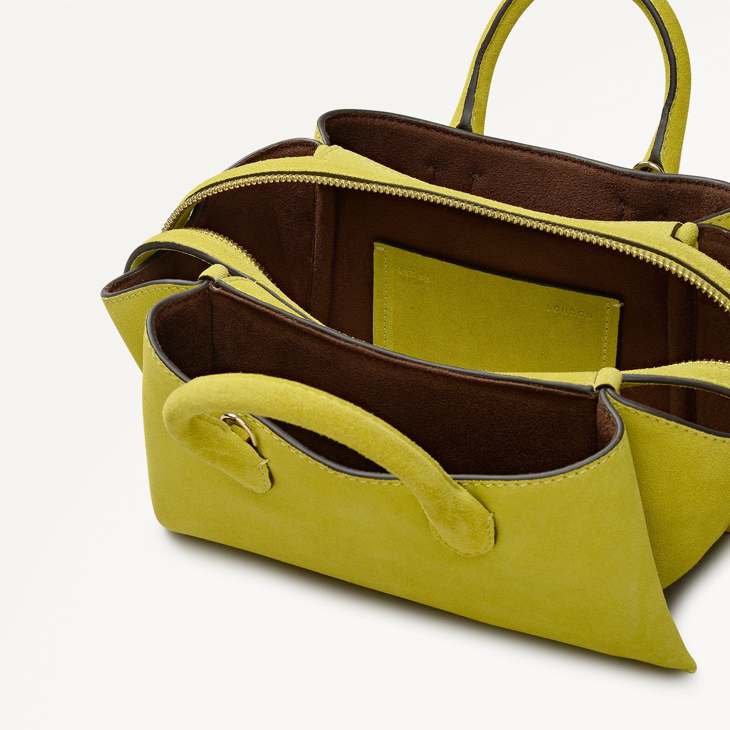 The Romilly - Suede Small Ziptop Grab Limoncello - 113038