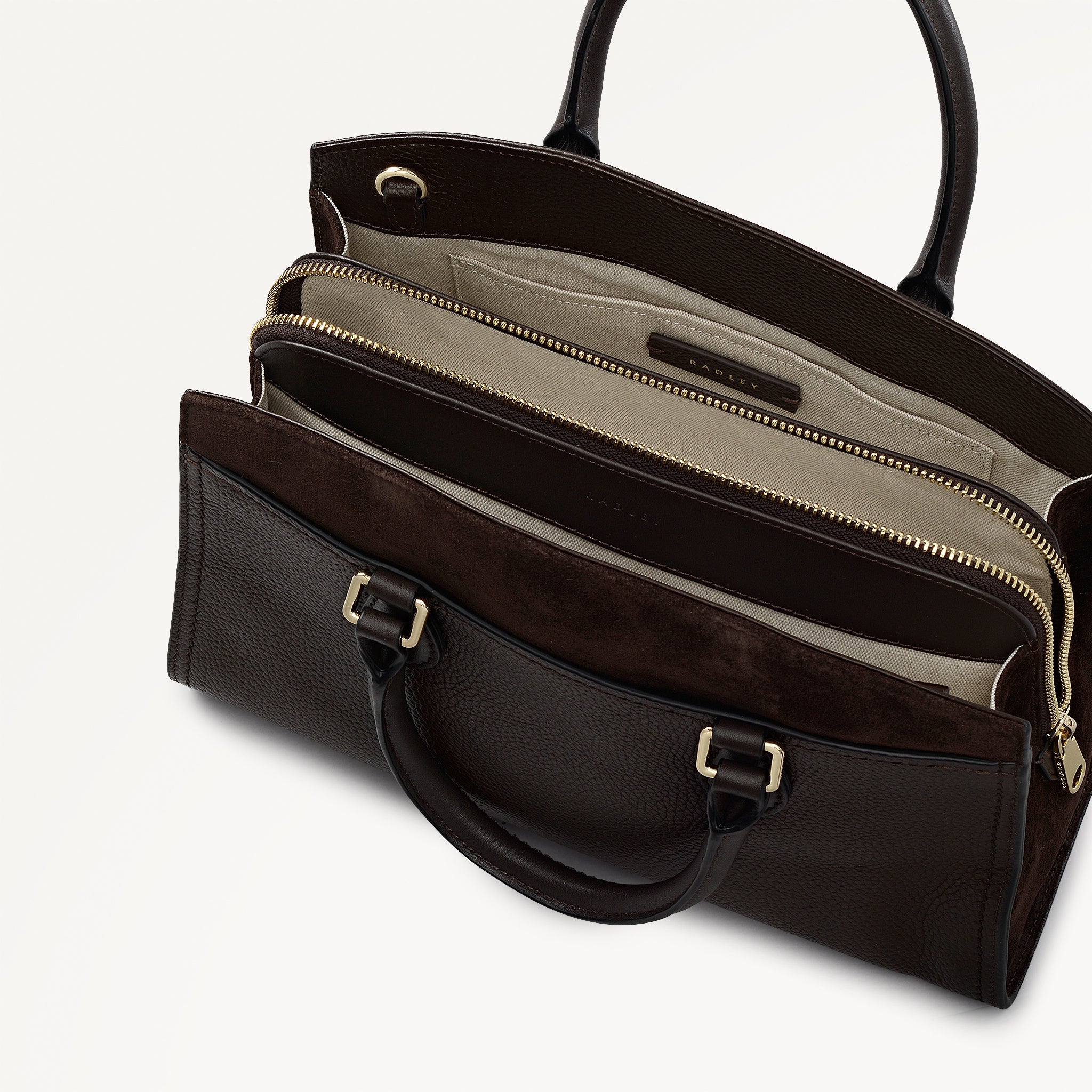 Portland Way Medium Zip Around Grab Dark Oak - 113295