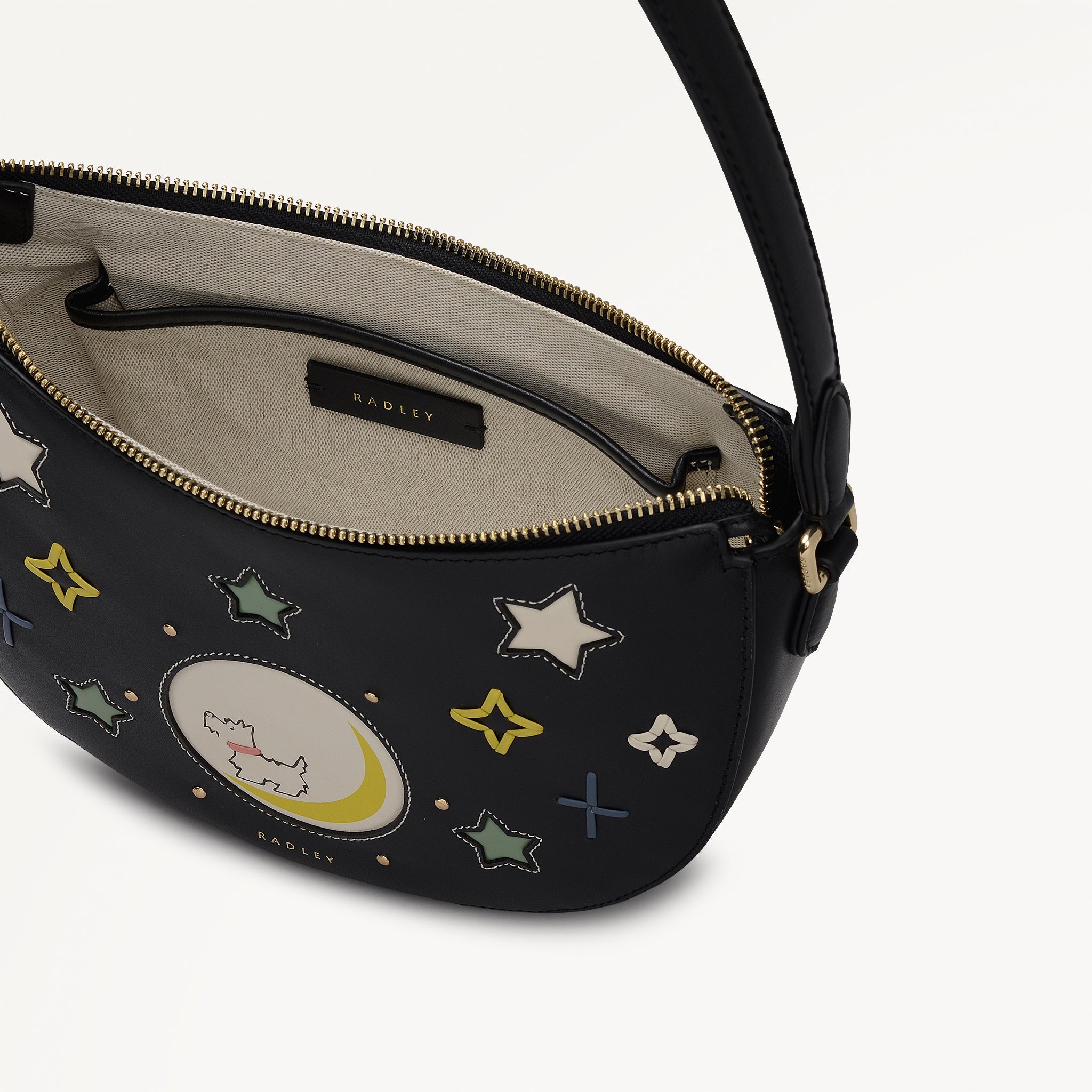 To The Moon Small Ziptop Shoulder Black - 113298