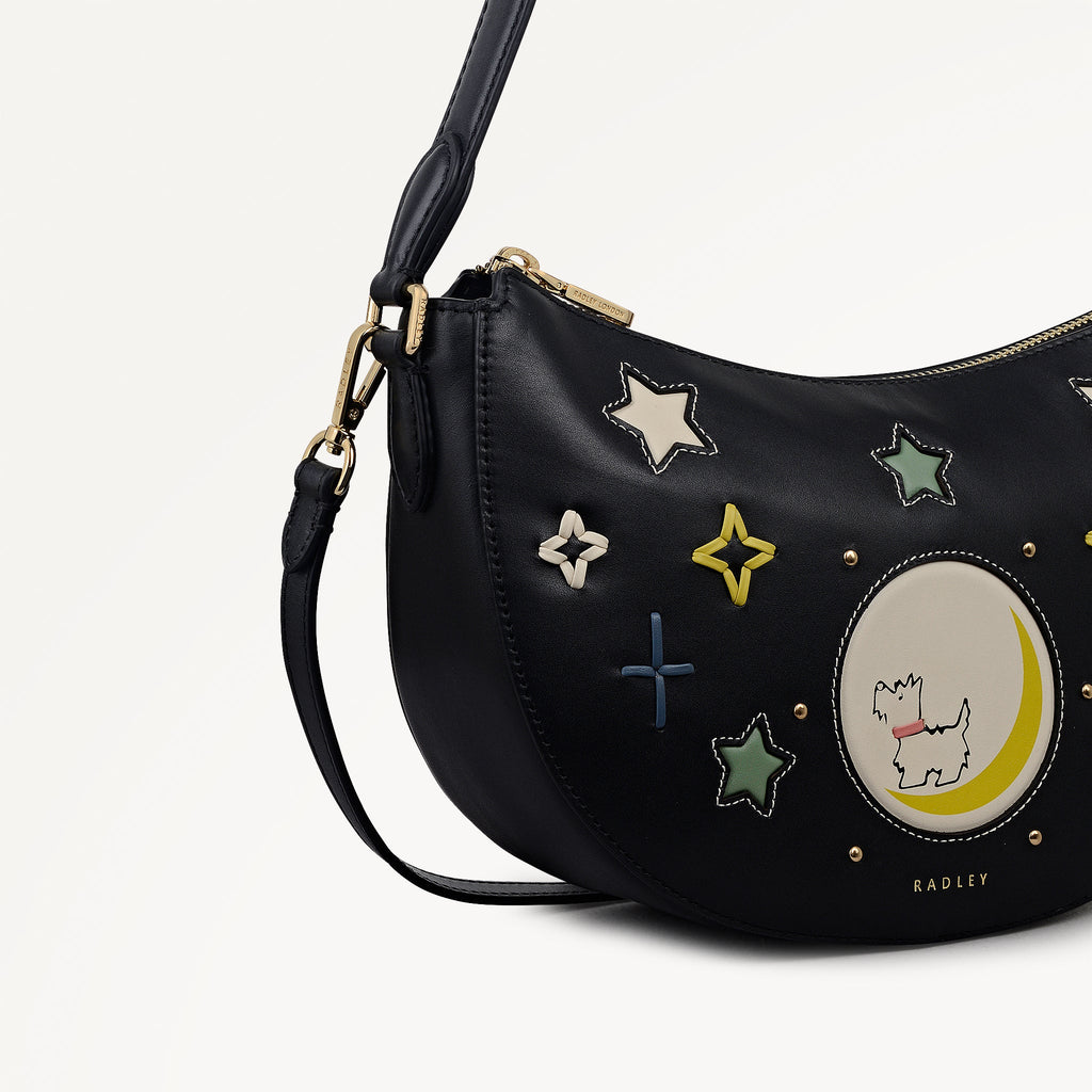 To The Moon Small Ziptop Shoulder Black - 113298