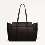 The Chancery Leather Medium Flapover Shoulder Bag in Dark Oak - 113311