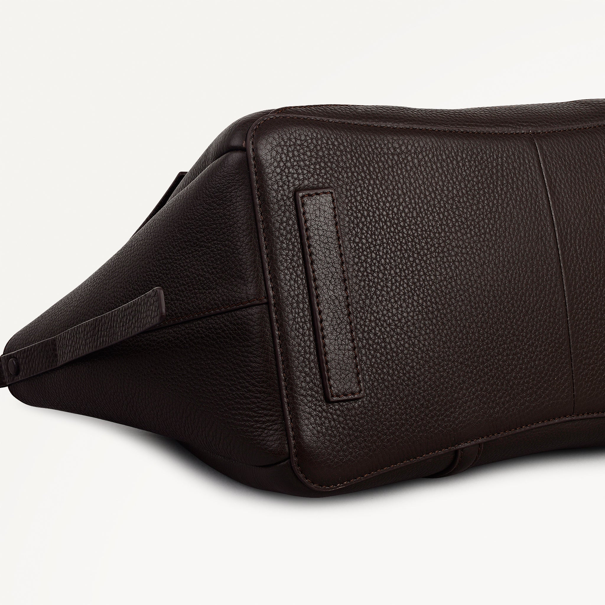 The Chancery Leather Medium Flapover Shoulder Bag in Dark Oak - 113311