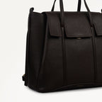 The Chancery Leather Medium Flapover Backpack in Dark Oak - 113312