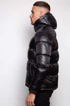 Shiny Hooded Puffer Coat
