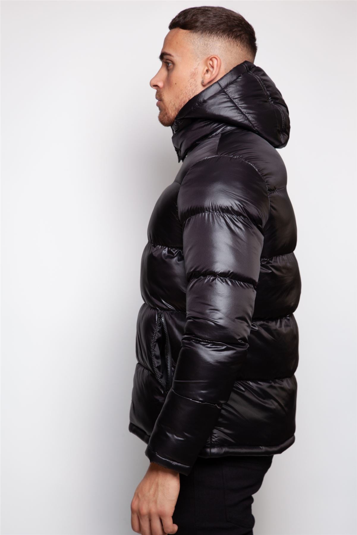 Shiny Hooded Puffer Coat