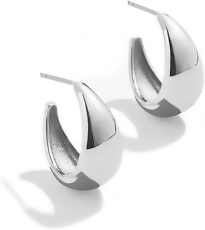 Obidos 14K Gold Plated Triple Huggie Illusion Stud Earrings | Double Huggie Hoop Earrings for One Hole | Gold Hoop Earrings for Women | Drop earrings