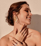 42 Pairs Gold Hoop Earrings Set for Women, Fashion Chunky Pearl Earrings Multipack Twisted Statement Earring Pack, Hypoallergenic Small Big Hoops Earrings for Birthday Party