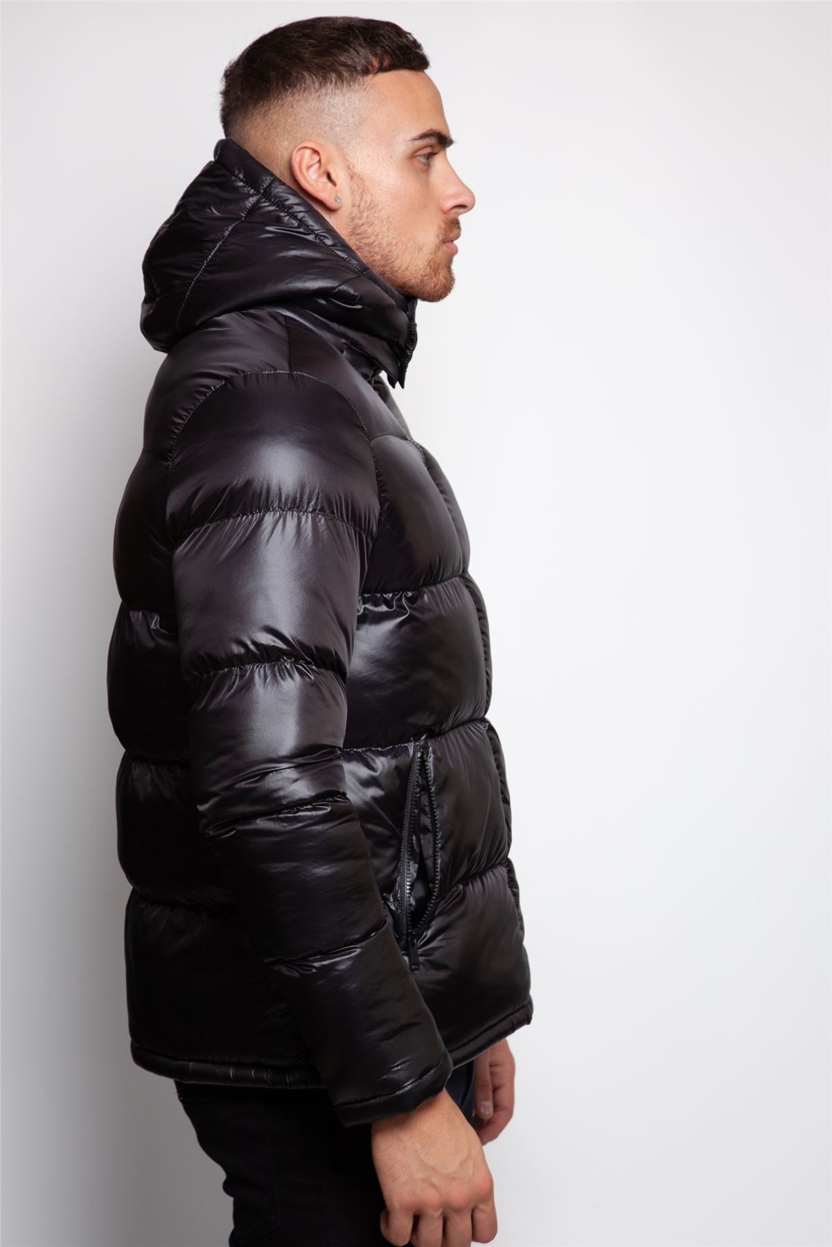 Shiny Hooded Puffer Coat