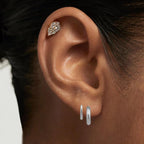 Obidos 14K Gold Plated Triple Huggie Illusion Stud Earrings | Double Huggie Hoop Earrings for One Hole | Gold Hoop Earrings for Women | Drop earrings