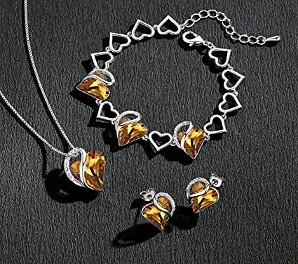 Leafael Necklaces for Women, Infinity Love Birthstone Heart Crystal Pendant, Birthday Jewelry Gifts for Her, Mom, and Wife, Silver Plated, 18 plus 2 inch Adjustable Chain