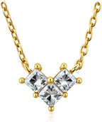 Turandoss Birthstone Necklaces for Women - Created 14K Gold Plated Blue Green Emerald Pendent Necklaces for Women Teen Girls 12 Month Dainty Heart Birthstone Jewelry Birthday Gifts