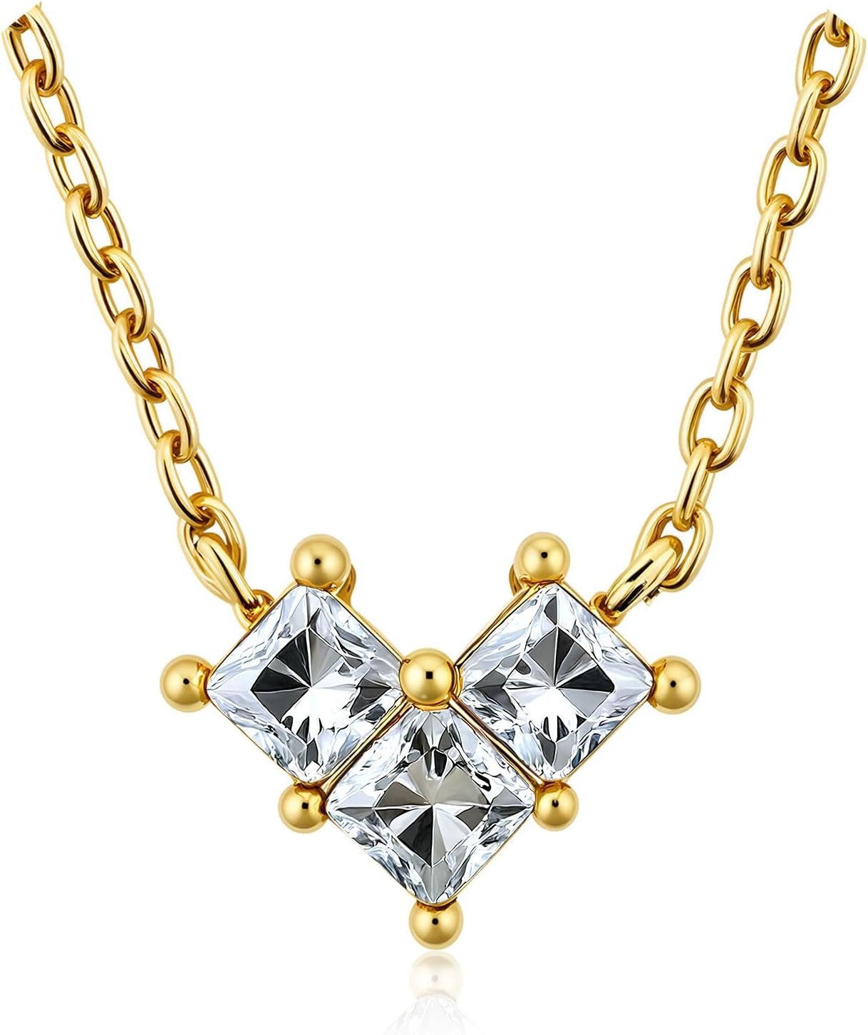 Turandoss Birthstone Necklaces for Women - Created 14K Gold Plated Blue Green Emerald Pendent Necklaces for Women Teen Girls 12 Month Dainty Heart Birthstone Jewelry Birthday Gifts