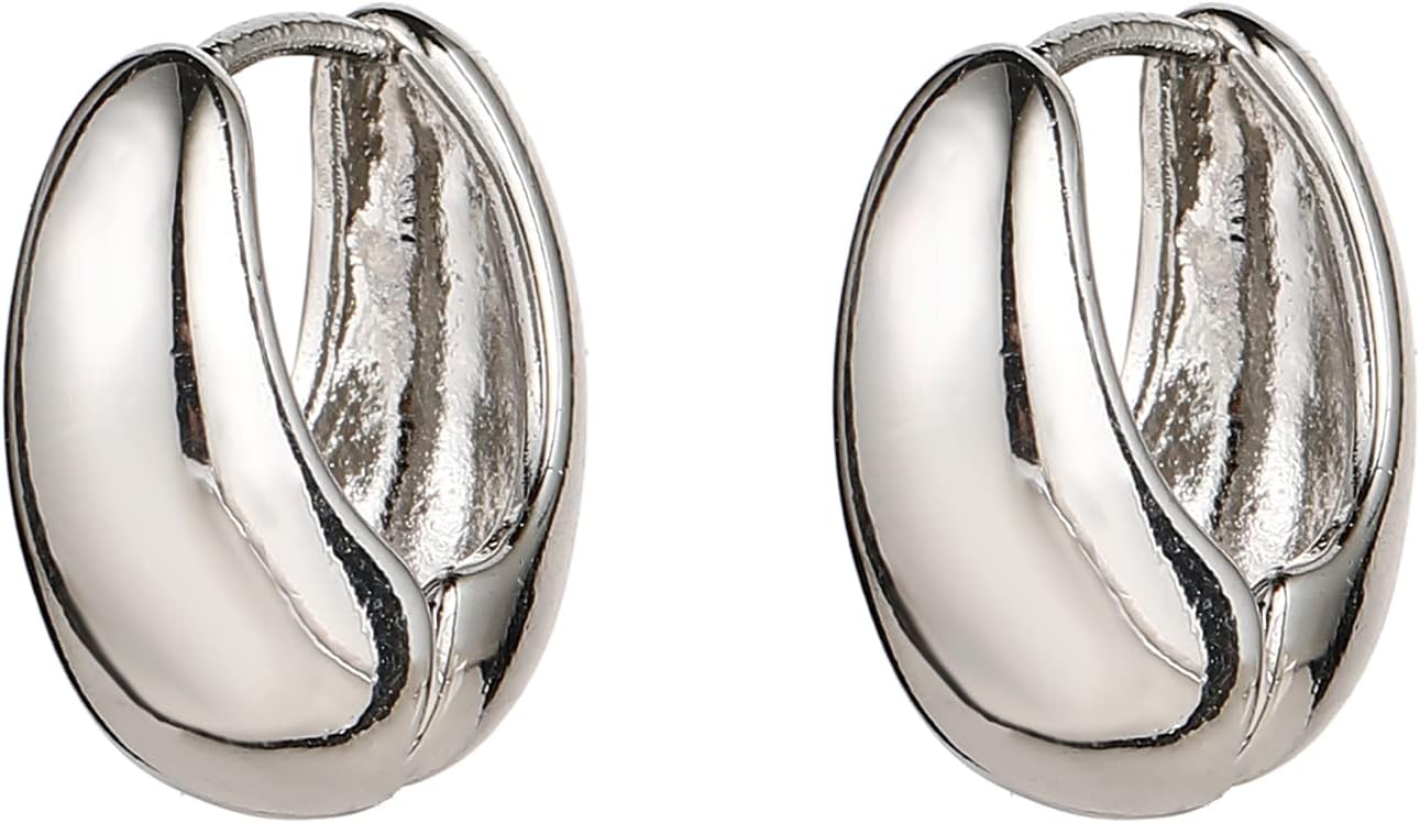 Gold Chunky Hoop Earrings Set for Women, 14K Gold Plated Twisted Huggie Hoop Earring Hypoallergenic, Thick Open Hoops Set Lightweight