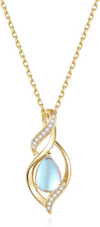 FANCIME Birthstone Necklace for Women Teardrop Necklace S925 Sterling Silver Infinity Love Birthday Gifts for Mom Women Girls, 16"+2" Inches