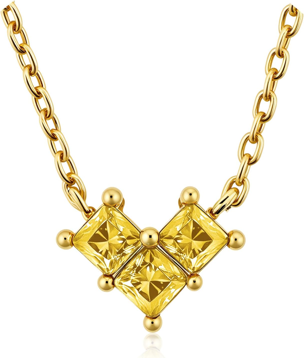 Turandoss Birthstone Necklaces for Women - Created 14K Gold Plated Blue Green Emerald Pendent Necklaces for Women Teen Girls 12 Month Dainty Heart Birthstone Jewelry Birthday Gifts