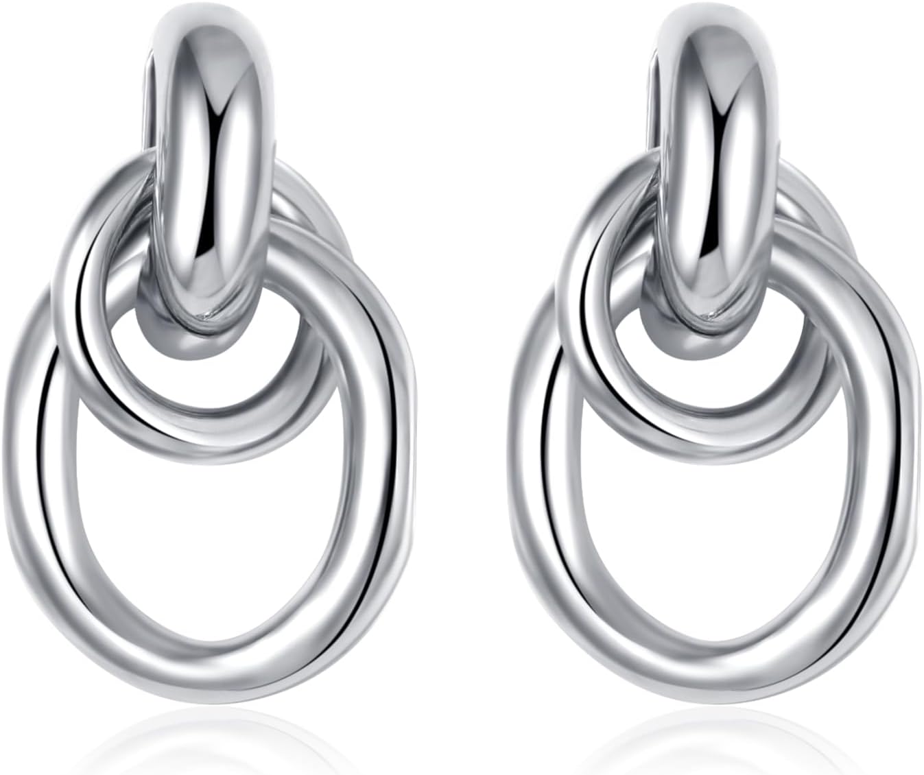 Trendy Gold Plated Knot Earrings for Women Chunky Statement Drop Dangle Earrings Lightweight Hypoallergenic Fashion Accessories Gold Jewelry Gifts for Womens