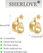 Trendy Gold Plated Knot Earrings for Women Chunky Statement Drop Dangle Earrings Lightweight Hypoallergenic Fashion Accessories Gold Jewelry Gifts for Womens