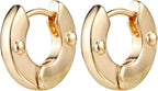 Gold Chunky Hoop Earrings Set for Women, 14K Gold Plated Twisted Huggie Hoop Earring Hypoallergenic, Thick Open Hoops Set Lightweight