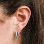 Obidos 14K Gold Plated Triple Huggie Illusion Stud Earrings | Double Huggie Hoop Earrings for One Hole | Gold Hoop Earrings for Women | Drop earrings