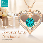 LOUISA SECRET Love Heart Birthstone Necklaces for Women, Birthday Gift for Women, Anniversary Jewelry for Wife Her, 925 Sterling Silver Pendant Necklace, Mother's Day Gift