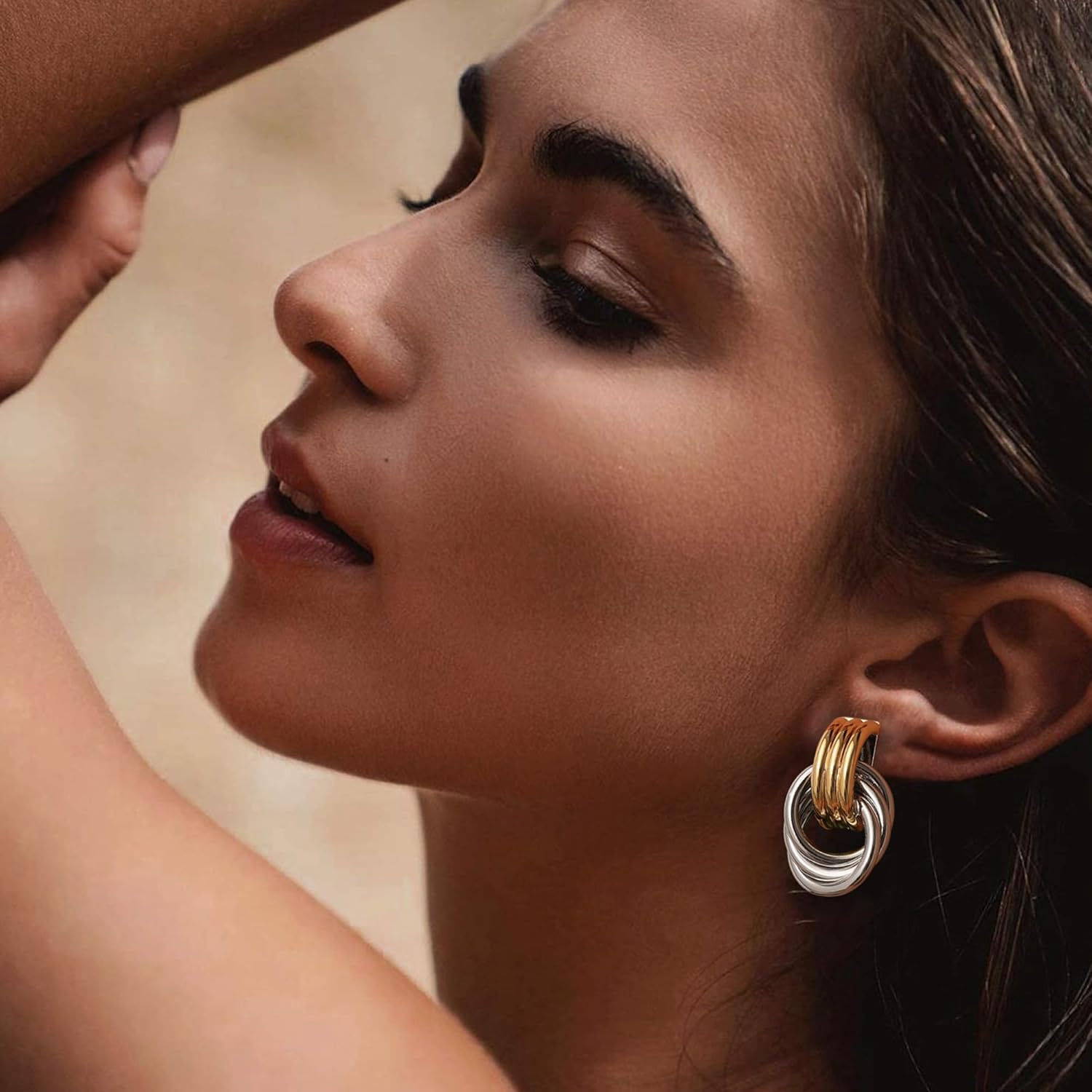 Trendy Gold Plated Knot Earrings for Women Chunky Statement Drop Dangle Earrings Lightweight Hypoallergenic Fashion Accessories Gold Jewelry Gifts for Womens