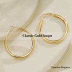 42 Pairs Gold Hoop Earrings Set for Women, Fashion Chunky Pearl Earrings Multipack Twisted Statement Earring Pack, Hypoallergenic Small Big Hoops Earrings for Birthday Party