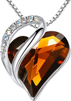 Leafael Necklaces for Women, Infinity Love Birthstone Heart Crystal Pendant, Birthday Jewelry Gifts for Her, Mom, and Wife, Silver Plated, 18 plus 2 inch Adjustable Chain