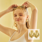 42 Pairs Gold Hoop Earrings Set for Women, Fashion Chunky Pearl Earrings Multipack Twisted Statement Earring Pack, Hypoallergenic Small Big Hoops Earrings for Birthday Party