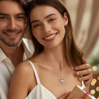 LOUISA SECRET Love Heart Birthstone Necklaces for Women, Birthday Gift for Women, Anniversary Jewelry for Wife Her, 925 Sterling Silver Pendant Necklace, Mother's Day Gift