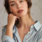 FANCIME Birthstone Necklace for Women Teardrop Necklace S925 Sterling Silver Infinity Love Birthday Gifts for Mom Women Girls, 16"+2" Inches