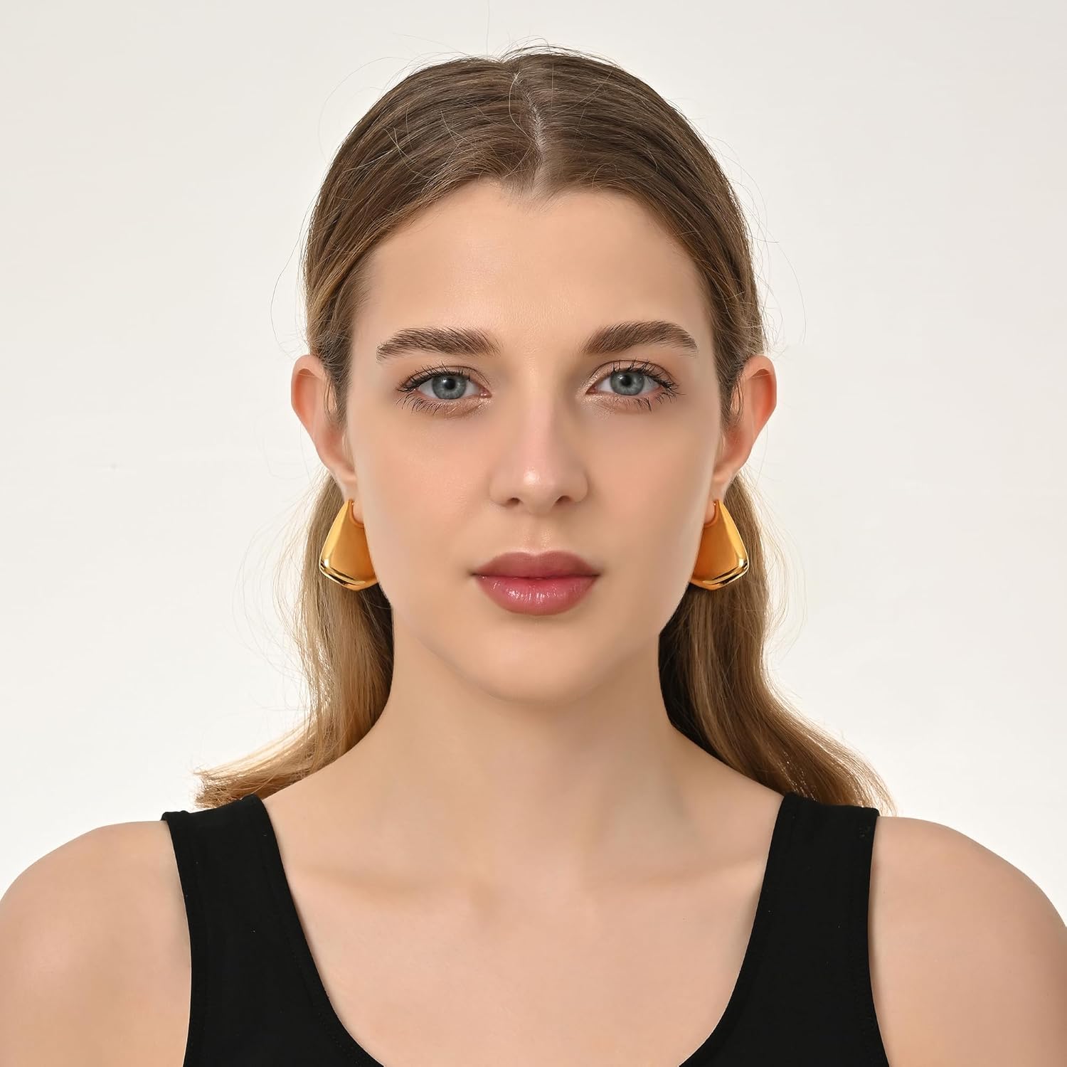 Trendy Gold Plated Knot Earrings for Women Chunky Statement Drop Dangle Earrings Lightweight Hypoallergenic Fashion Accessories Gold Jewelry Gifts for Womens