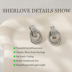 Trendy Gold Plated Knot Earrings for Women Chunky Statement Drop Dangle Earrings Lightweight Hypoallergenic Fashion Accessories Gold Jewelry Gifts for Womens