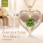 LOUISA SECRET Love Heart Birthstone Necklaces for Women, Birthday Gift for Women, Anniversary Jewelry for Wife Her, 925 Sterling Silver Pendant Necklace, Mother's Day Gift