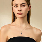 FANCIME Birthstone Necklace for Women Teardrop Necklace S925 Sterling Silver Infinity Love Birthday Gifts for Mom Women Girls, 16"+2" Inches