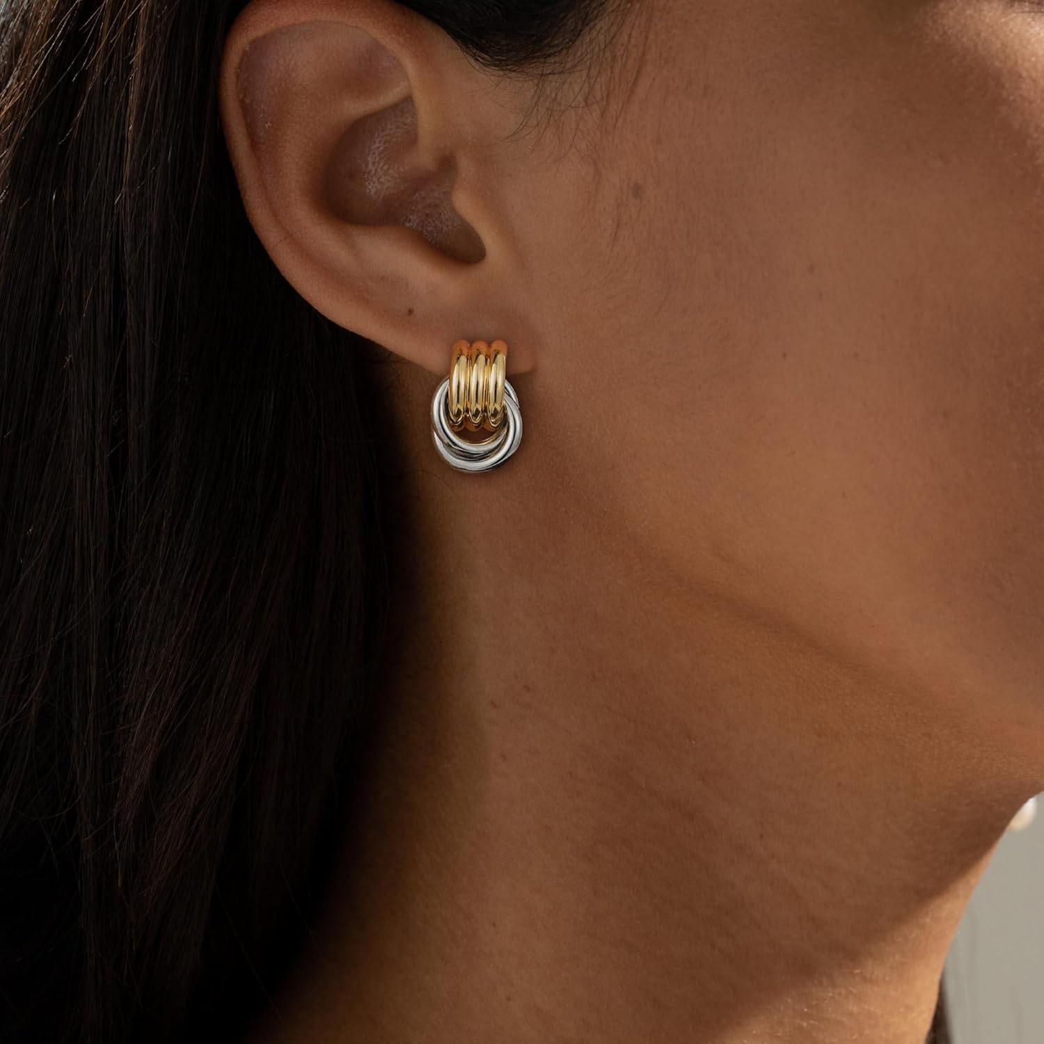 Trendy Gold Plated Knot Earrings for Women Chunky Statement Drop Dangle Earrings Lightweight Hypoallergenic Fashion Accessories Gold Jewelry Gifts for Womens