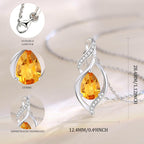 FANCIME Birthstone Necklace for Women Teardrop Necklace S925 Sterling Silver Infinity Love Birthday Gifts for Mom Women Girls, 16"+2" Inches