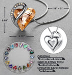 Leafael Necklaces for Women, Infinity Love Birthstone Heart Crystal Pendant, Birthday Jewelry Gifts for Her, Mom, and Wife, Silver Plated, 18 plus 2 inch Adjustable Chain