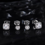 Hayoso 18K Gold Plated Halo Stud Earrings 925 Sterling Silver Cubic Zirconia Stud Earrings Round Square Diamonique Stud Earrings Set for Women Men