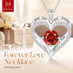 LOUISA SECRET Love Heart Birthstone Necklaces for Women, Birthday Gift for Women, Anniversary Jewelry for Wife Her, 925 Sterling Silver Pendant Necklace, Mother's Day Gift