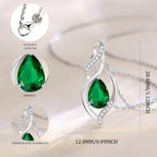 FANCIME Birthstone Necklace for Women Teardrop Necklace S925 Sterling Silver Infinity Love Birthday Gifts for Mom Women Girls, 16"+2" Inches