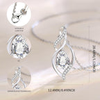 FANCIME Birthstone Necklace for Women Teardrop Necklace S925 Sterling Silver Infinity Love Birthday Gifts for Mom Women Girls, 16"+2" Inches