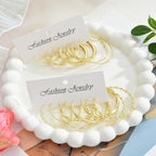 42 Pairs Gold Hoop Earrings Set for Women, Fashion Chunky Pearl Earrings Multipack Twisted Statement Earring Pack, Hypoallergenic Small Big Hoops Earrings for Birthday Party