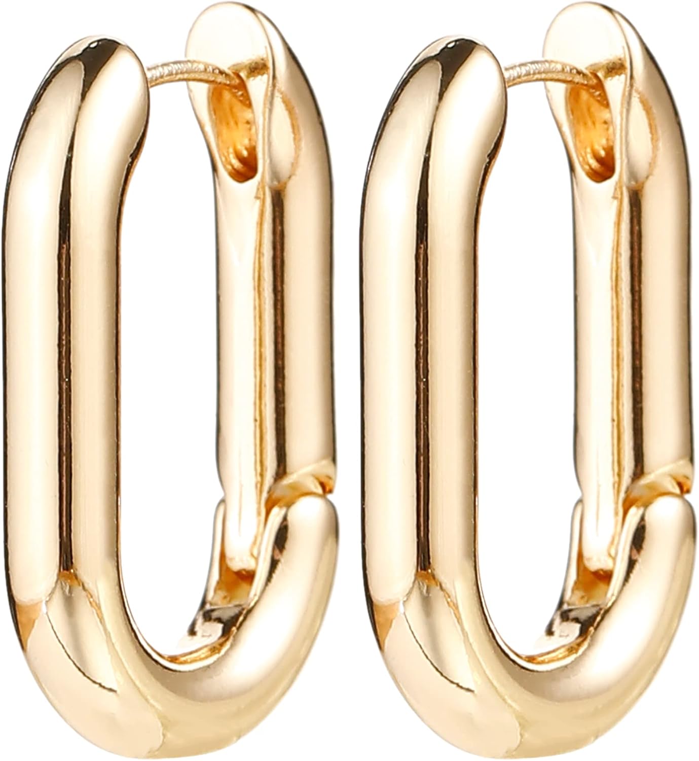 Gold Chunky Hoop Earrings Set for Women, 14K Gold Plated Twisted Huggie Hoop Earring Hypoallergenic, Thick Open Hoops Set Lightweight