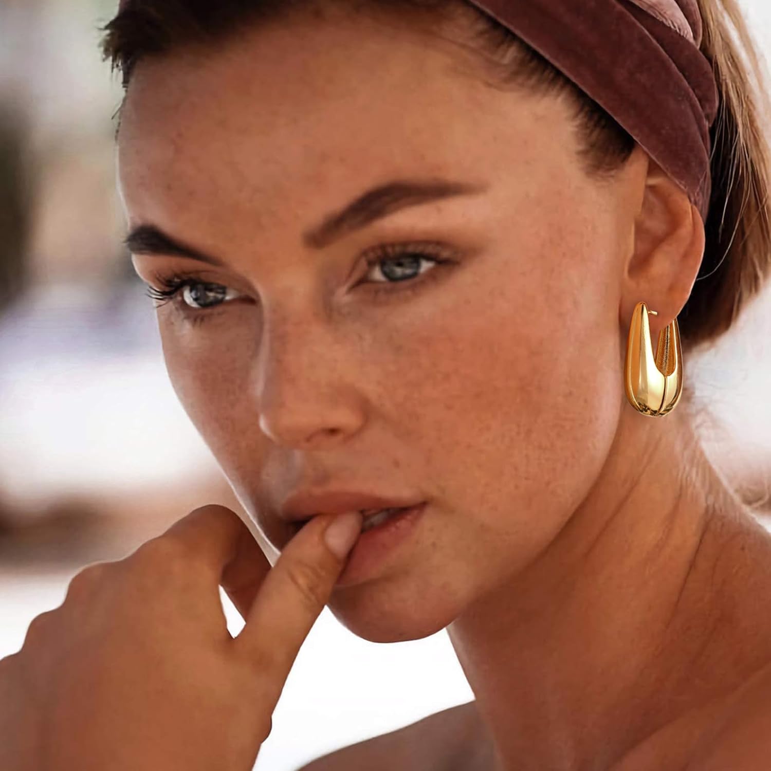 Trendy Gold Plated Knot Earrings for Women Chunky Statement Drop Dangle Earrings Lightweight Hypoallergenic Fashion Accessories Gold Jewelry Gifts for Womens